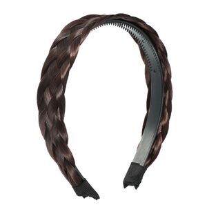 Wig Braided Synthetic Hair Headbands with Teeth Deep Brown